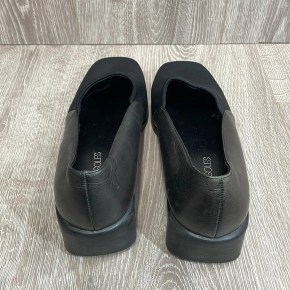 Aerosoles Black Leather Wedge Heel Slip On Loafers 8.5M - Picture 4 of 16